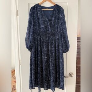 Navy Blue Polka Dot Dress